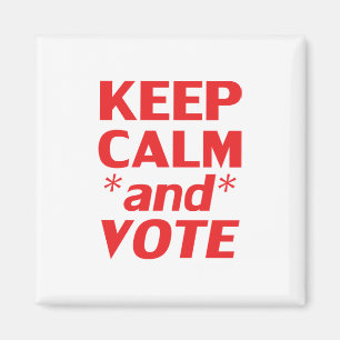 keep calm and vote typography modern red and white magnet