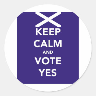 Keep calm and vote yes classic round sticker