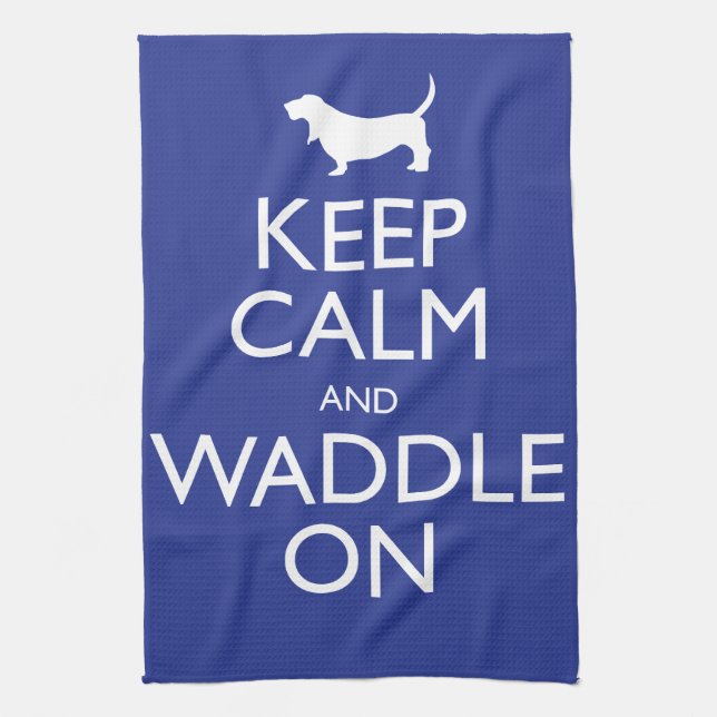 Keep Calm and Waddle on Tea Towel (Vertical)