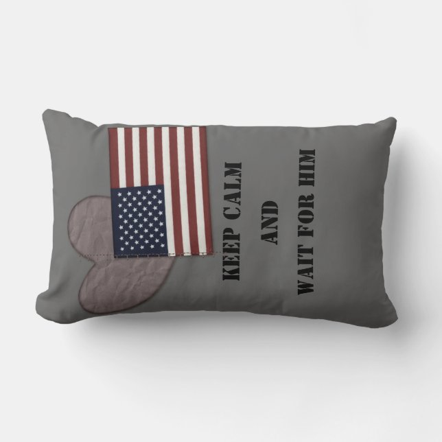 Keep calm and wait, deployment pillow. lumbar cushion (Front)