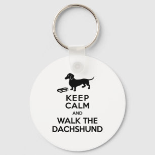 Keep Calm and Walk the Dachshund - Cute Doxie Key Ring