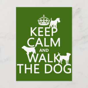 Keep Calm and Walk The Dog - all colours Postcard