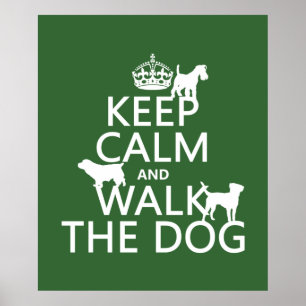 Keep Calm and Walk The Dog - all colours Poster