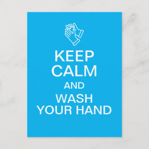 Keep Calm and Wash Your Hand Postcard