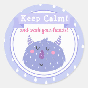 Keep Calm and wash your hands! Stop Corona Virus Classic Round Sticker