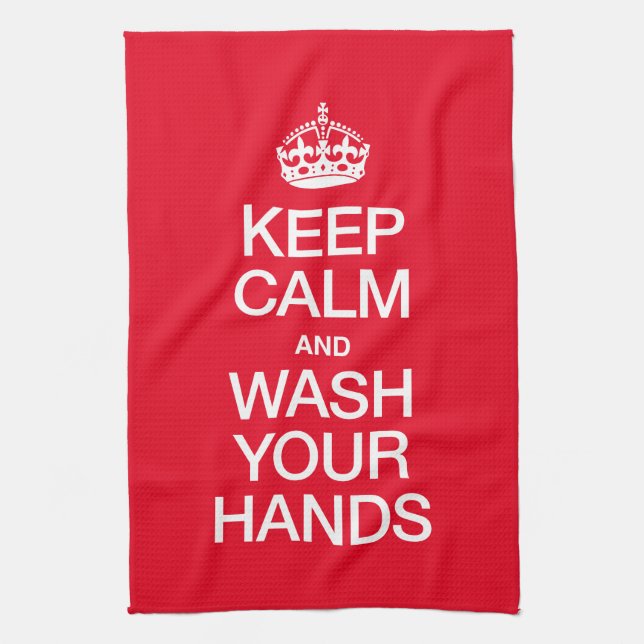 KEEP CALM AND WASH YOUR HANDS TEA TOWEL (Vertical)