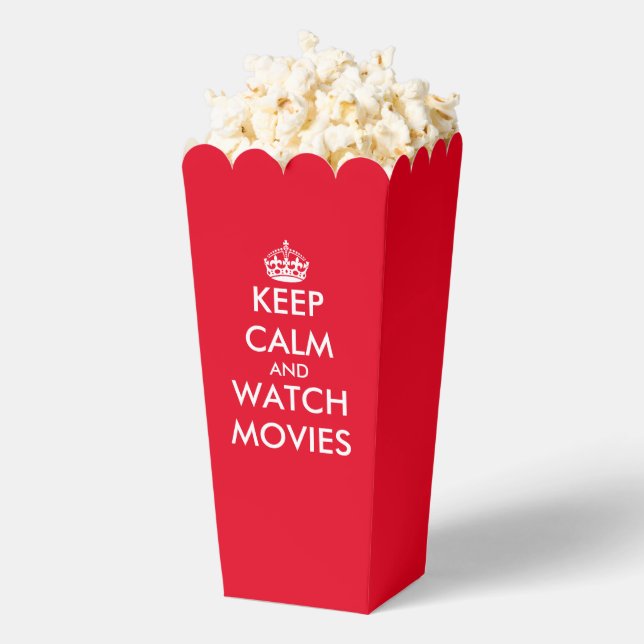 Keep calm and watch movies funny popcorn party favour box (Popped)
