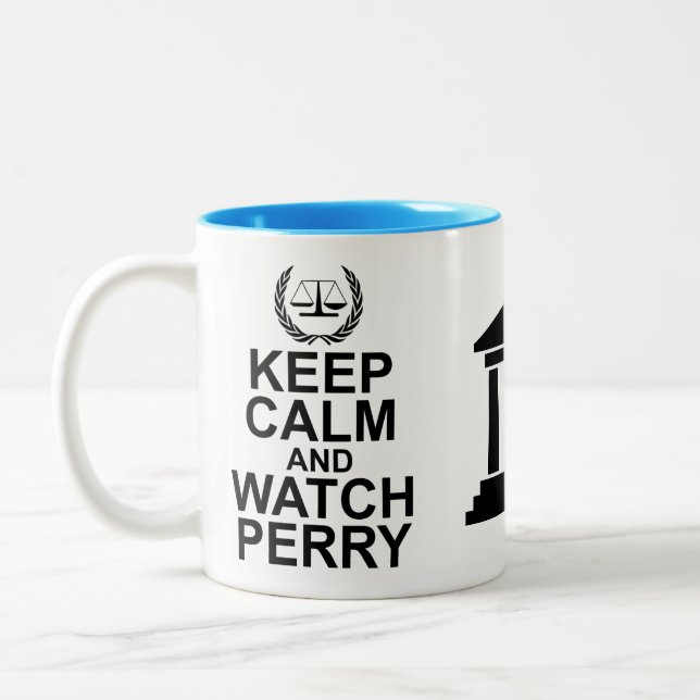 Keep Calm and Watch Perry Legal Humour Two-Tone Coffee Mug (Left)