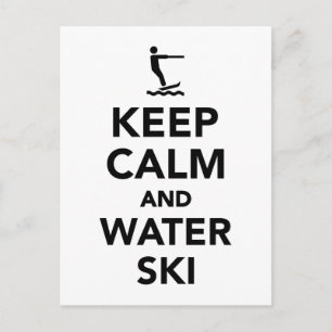 Keep calm and Water ski Postcard