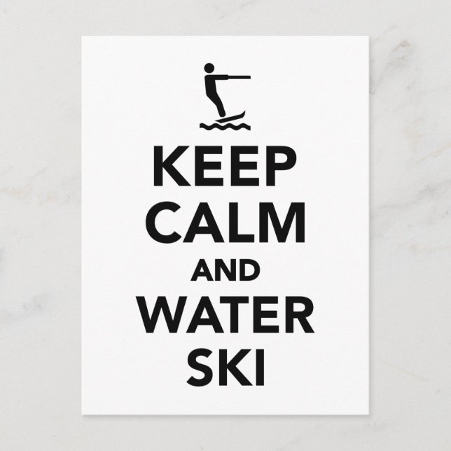 Keep calm and Water ski Postcard (Front)