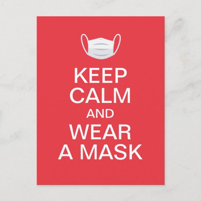 Keep calm and wear a mask postcard (Front)