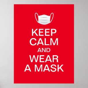 keep calm and wear a mask poster