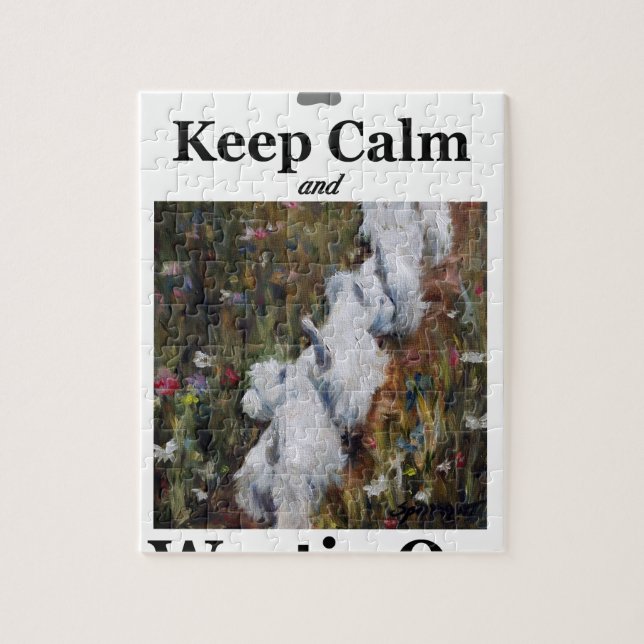 Keep Calm and Westie On, west highland terrier Jigsaw Puzzle (Vertical)