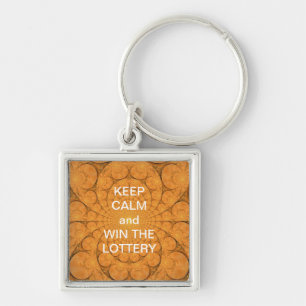 KEEP CALM and WIN THE LOTTERY COPPER PAISLEY Key Ring