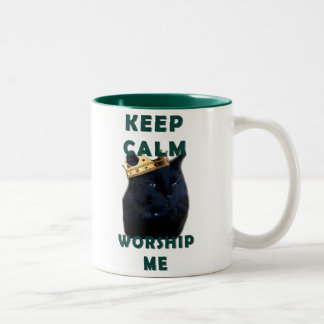 Keep Calm and Worship Me Two-Tone Coffee Mug