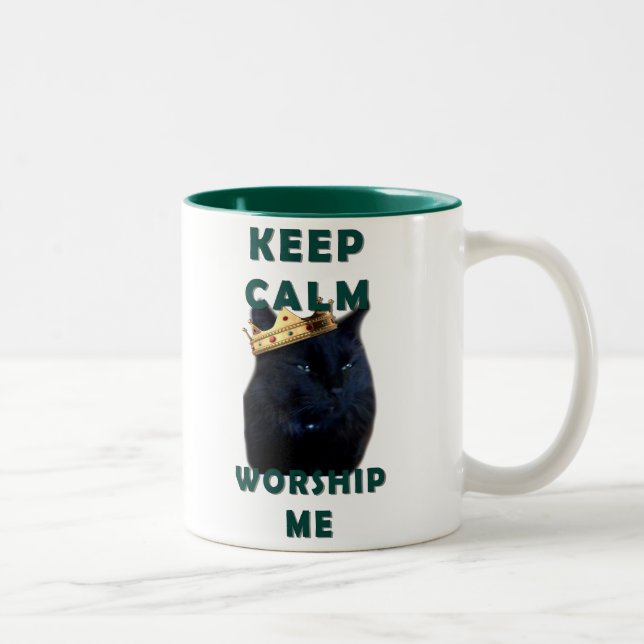 Keep Calm and Worship Me Two-Tone Coffee Mug (Right)