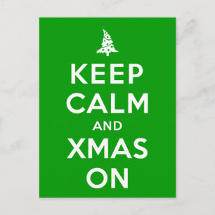 Keep Calm and Xmas On Holiday Postcard