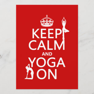 Keep Calm and Yoga On (customise colours) Invitation
