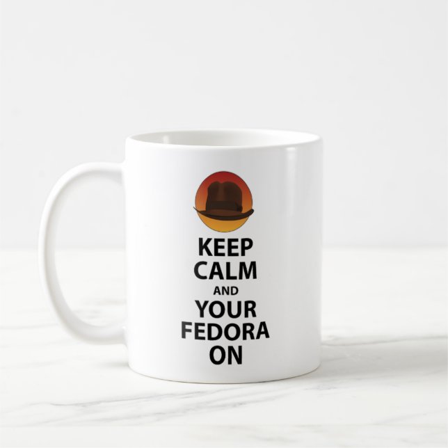 Keep Calm and Your Fedora On Coffee Mug (Left)