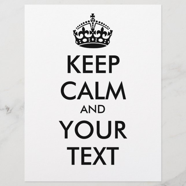 KEEP CALM and YOUR TEXT - black Flyer (Front)