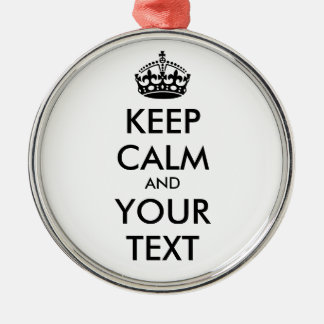 KEEP CALM and YOUR TEXT - black Metal Tree Decoration