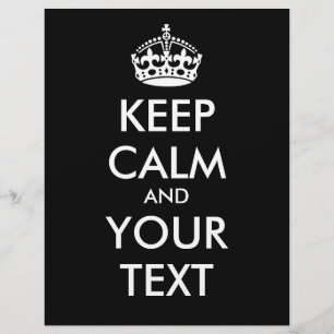 KEEP CALM and YOUR TEXT - Change BLACK background Flyer