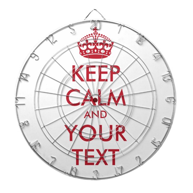 KEEP CALM and YOUR TEXT Dartboard (Front)