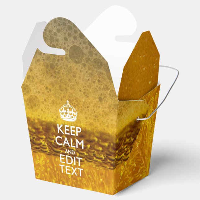 Keep Calm And Your Text for some Cool Beer Favour Box (Opened)