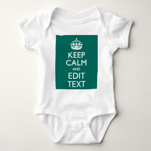 Keep Calm And Your Text on Accent Turquoise Baby Bodysuit