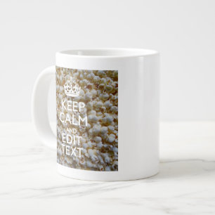 KEEP CALM AND Your Text on Popcorn Decor Large Coffee Mug