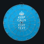 Keep Calm And Your Text on Sky Blue Decor Dartboard<br><div class="desc">Your personalized Keep Calm saying on a fine custom sky blue accent color style decor. A personalized Keep Calm style saying on a one of a kind gift. Humorous or whimsical try on your creative words on two editable lines of text. Remember to use CAPITAL letters for best results. Use...</div>