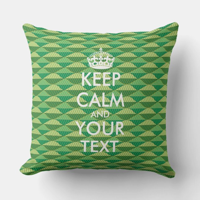 KEEP CALM and YOUR TEXT - personalised text Cushion (Front)