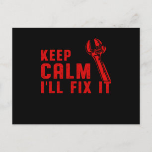 Keep Calm Auto Mechanic Wrench Garage Workshop Gif Postcard