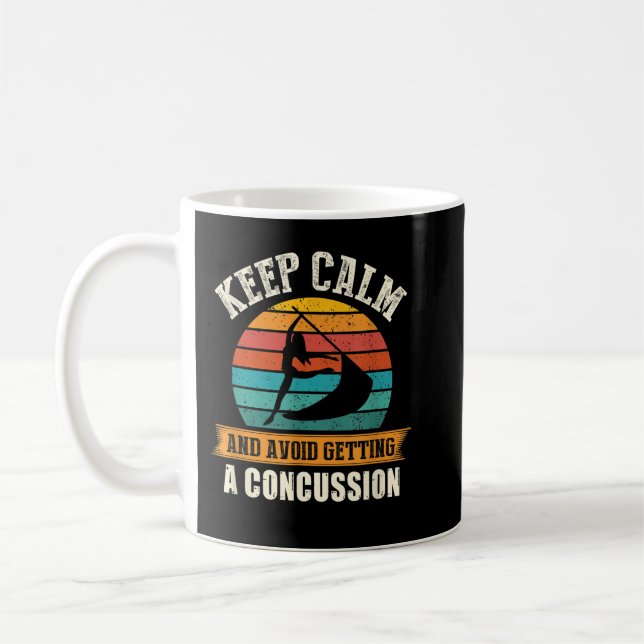 Keep Calm & Avoid Getting A Concussion Funny Colou Coffee Mug (Left)