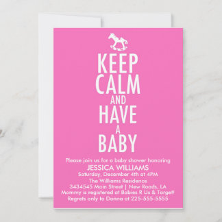 Keep Calm Baby Shower Invitation