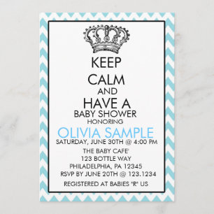 Keep Calm baby shower invitation