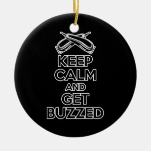 Keep Calm: Barber Humour Ceramic Ornament