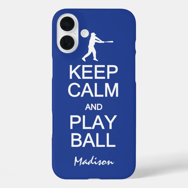 Keep Calm Baseball custom name & colour cases (Back)