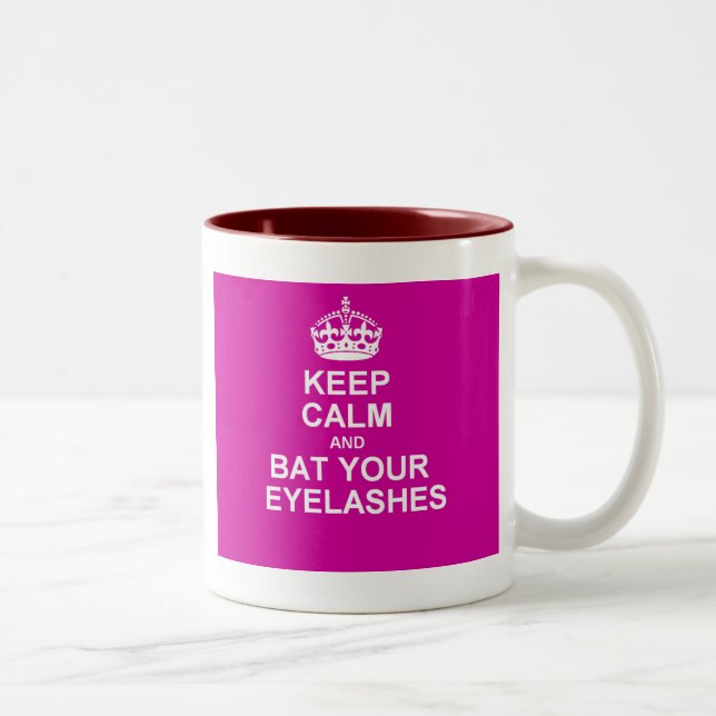 Keep Calm & Bat Your Eyelashes Two-Tone Coffee Mug (Right)