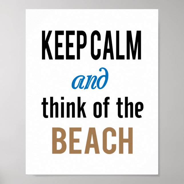 Keep Calm Beach Poster (Front)