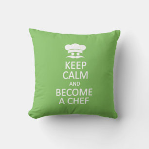 Keep Calm & Become a Chef custom throw pillow