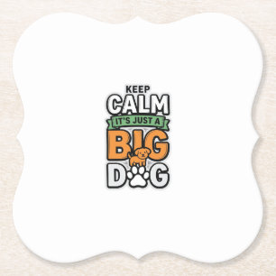 Keep Calm Big Dog Vintage Vector Design_1 Paper Coaster