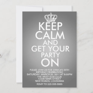 Keep Calm Birthday Invitation