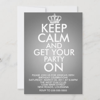 Keep Calm Birthday Invitation