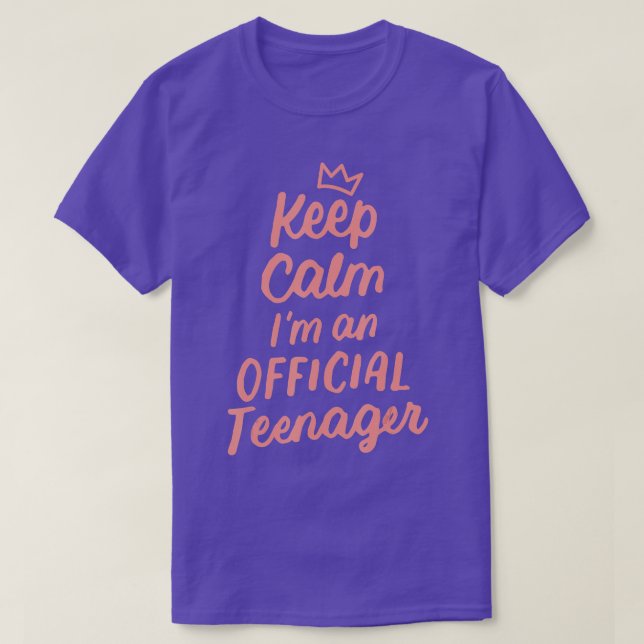 Keep Calm Birthday Official nager 13th Funny Girl  T-Shirt (Design Front)