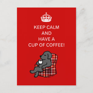 Keep Calm Black Labrador Postcard