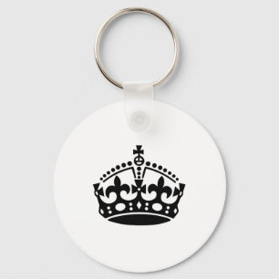 Keep calm black victory crown key ring