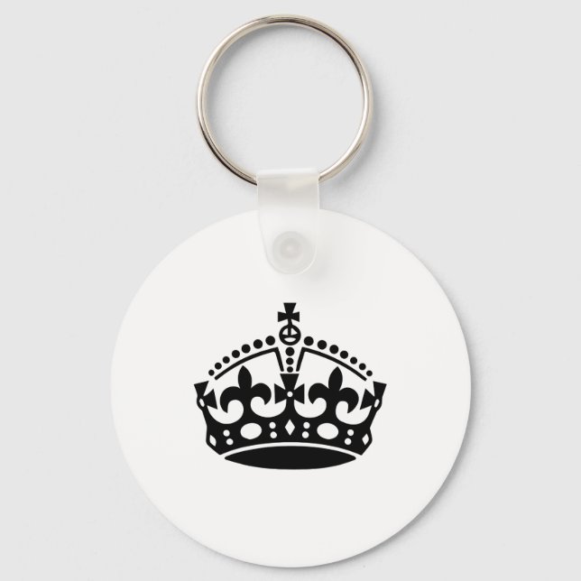 Keep calm black victory crown key ring (Front)