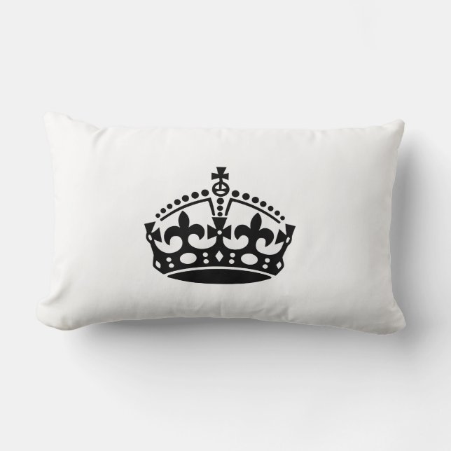 Keep calm black victory crown lumbar cushion (Front)