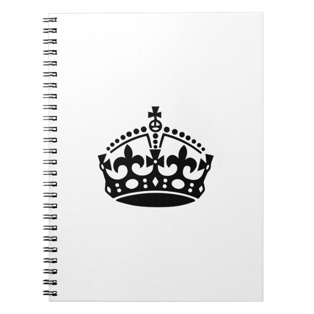 Keep calm black victory crown notebook (Front)